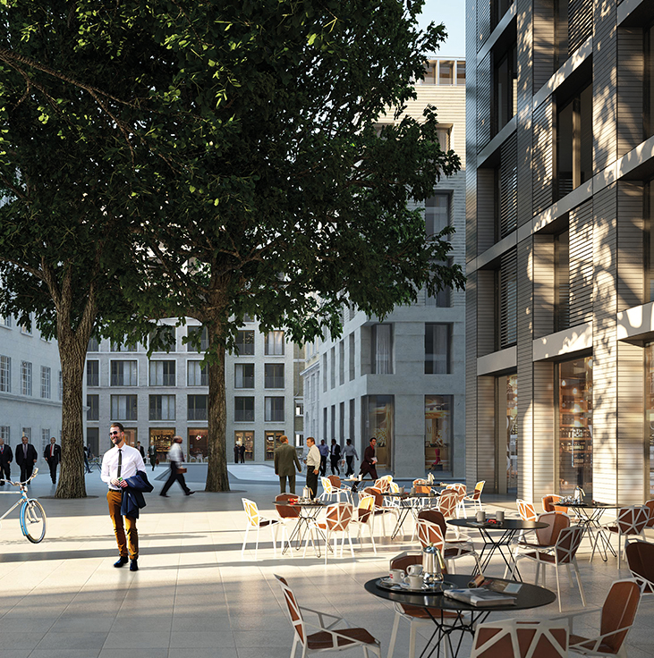 View looking North West from One Bartholomew over Barts Square